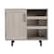 Flash Furniture Elmont Bar and Sideboard w/Shaker Style Single Door Cabinet w/Hanging Glass and Shelves, Gray NAN-F-HY-B23113-GRY-GG - alternate 3